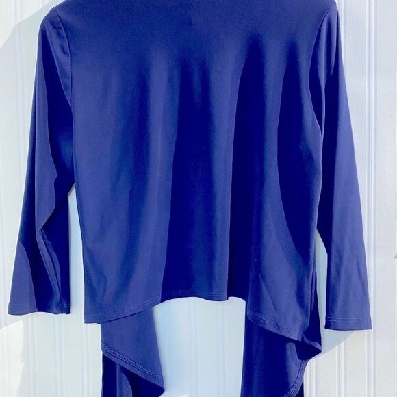 Clara SunWoo Drape Tunic Cardigan - Navy Sz M - Picture 7 of 8